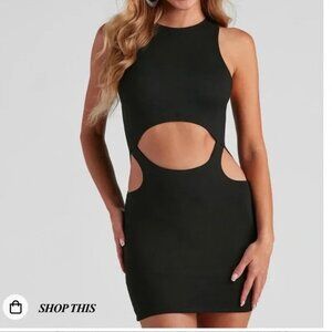 Windsor Piece of Me Crew Cutout Bodycon Dress